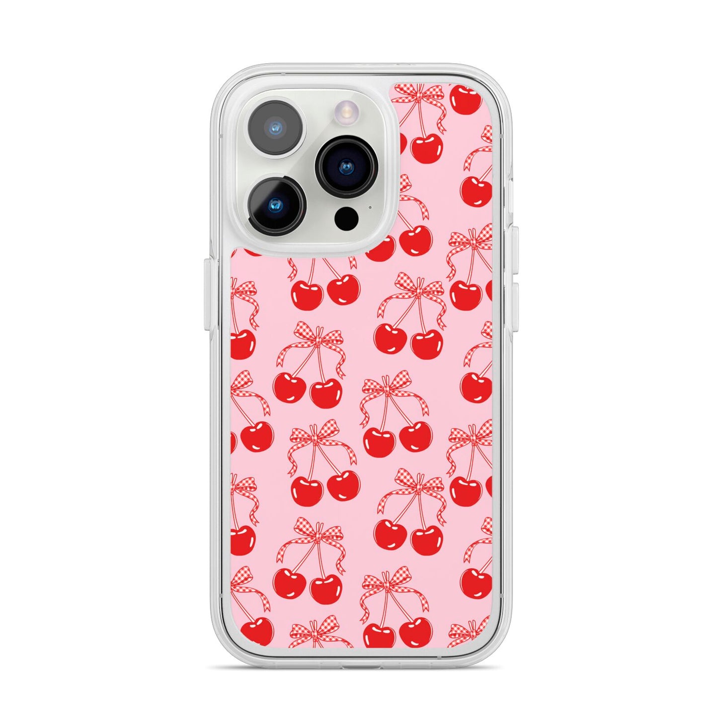 Cherry Sweet iPhone 14 Pro Clear Tough Case Silver