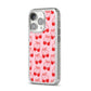Cherry Sweet iPhone 14 Pro Glitter Tough Case Silver Angled Image