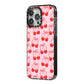 Cherry Sweet iPhone 14 Pro Max Black Impact Case Side Angle on Silver phone