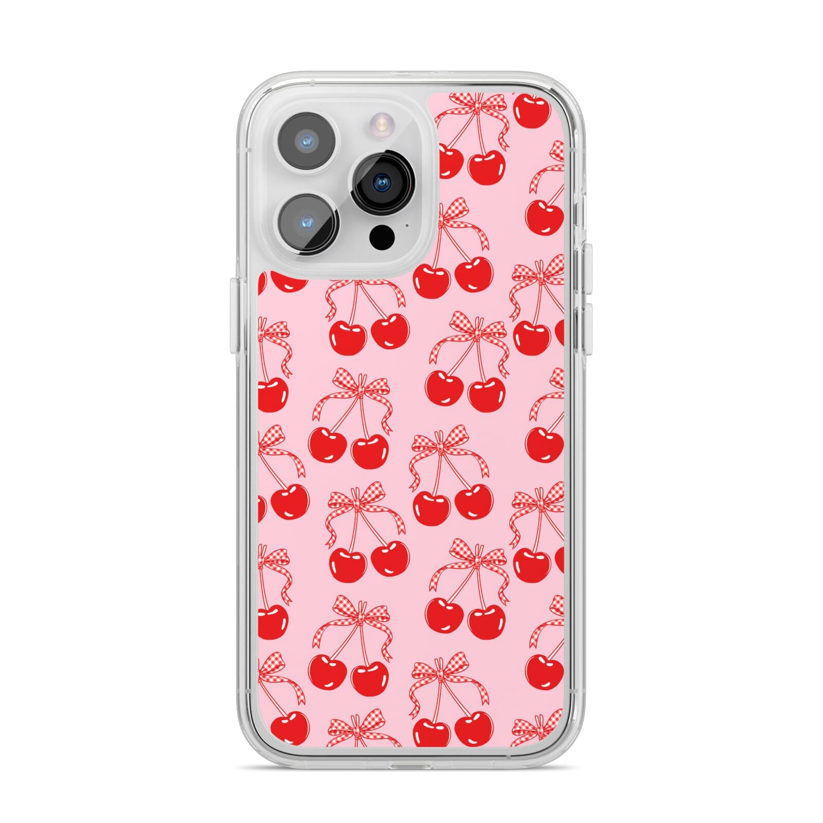 Cherry Sweet iPhone 14 Pro Max Clear Tough Case Silver