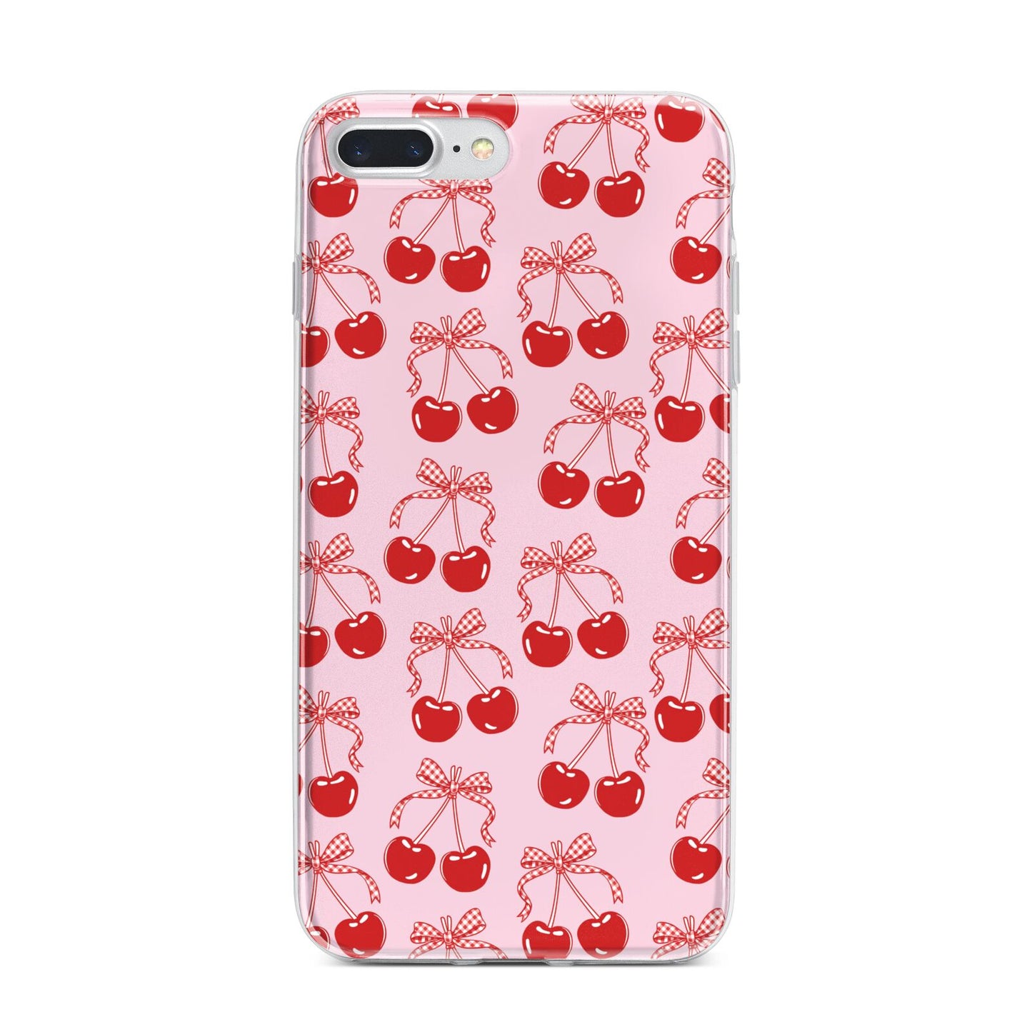 Cherry Sweet iPhone 7 Plus Bumper Case on Silver iPhone