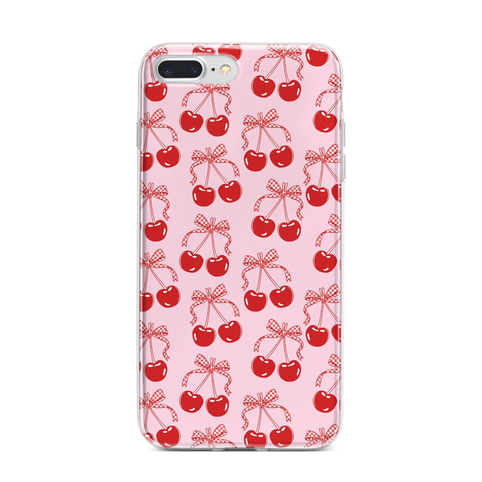 Cherry Sweet iPhone 7 Plus Bumper Case on Silver iPhone