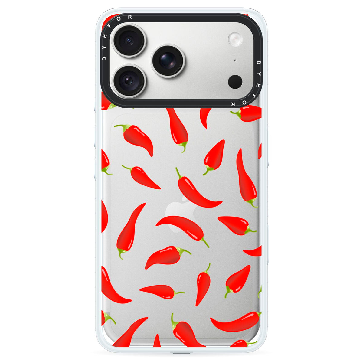 Chilli Pepper iPhone 18 Pro Black Impact Pre order Case on Silver phone