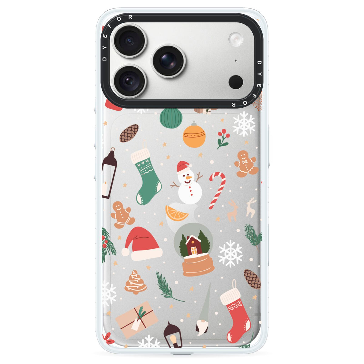 Christmas Assortments iPhone 18 Pro Black Impact Pre order Case on Silver phone