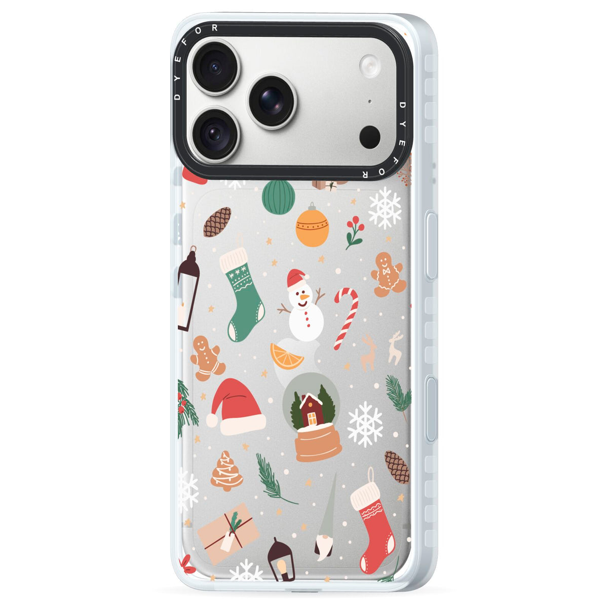 Christmas Assortments iPhone 18 Pro Max Black Impact Pre order Case Side Angle on Silver phone