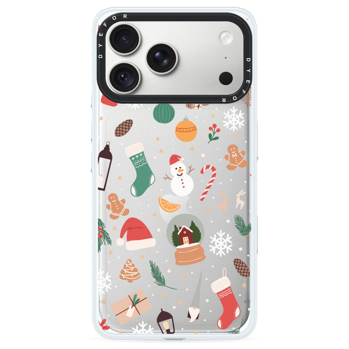 Christmas Assortments iPhone 18 Pro Max Black Impact Pre order Case on Silver phone