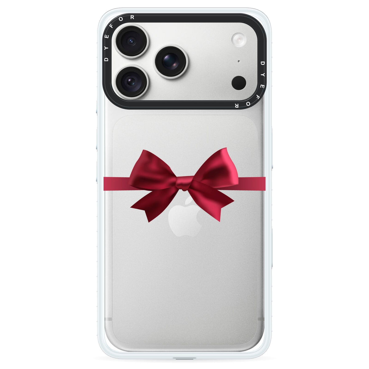 Christmas Bow iPhone 18 Pro Max Black Impact Pre order Case on Silver phone