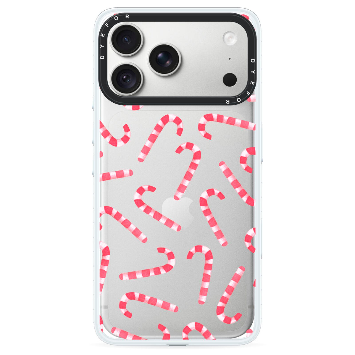 Christmas Candy Cane iPhone 18 Pro Max Black Impact Pre order Case on Silver phone