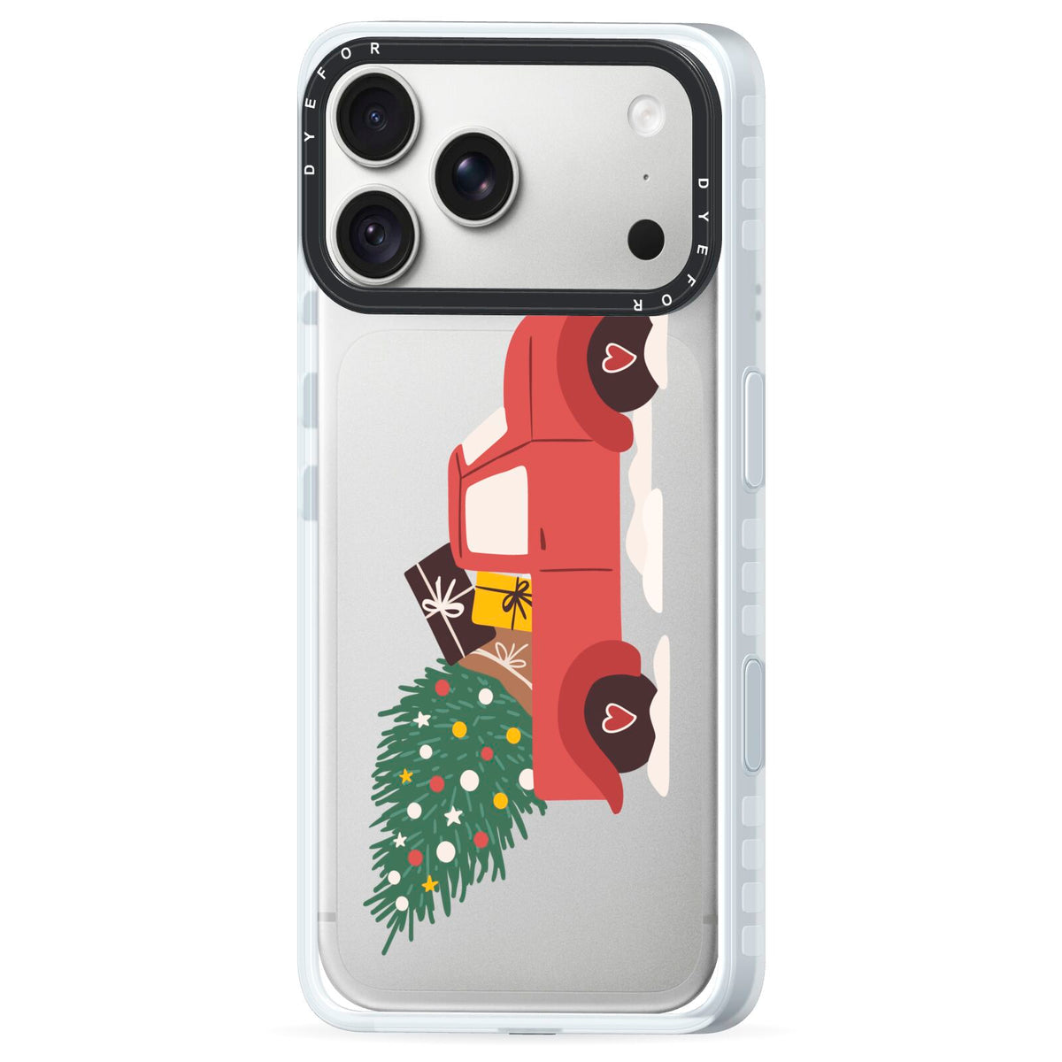 Christmas Car iPhone 18 Pro Max Black Impact Pre order Case Side Angle on Silver phone