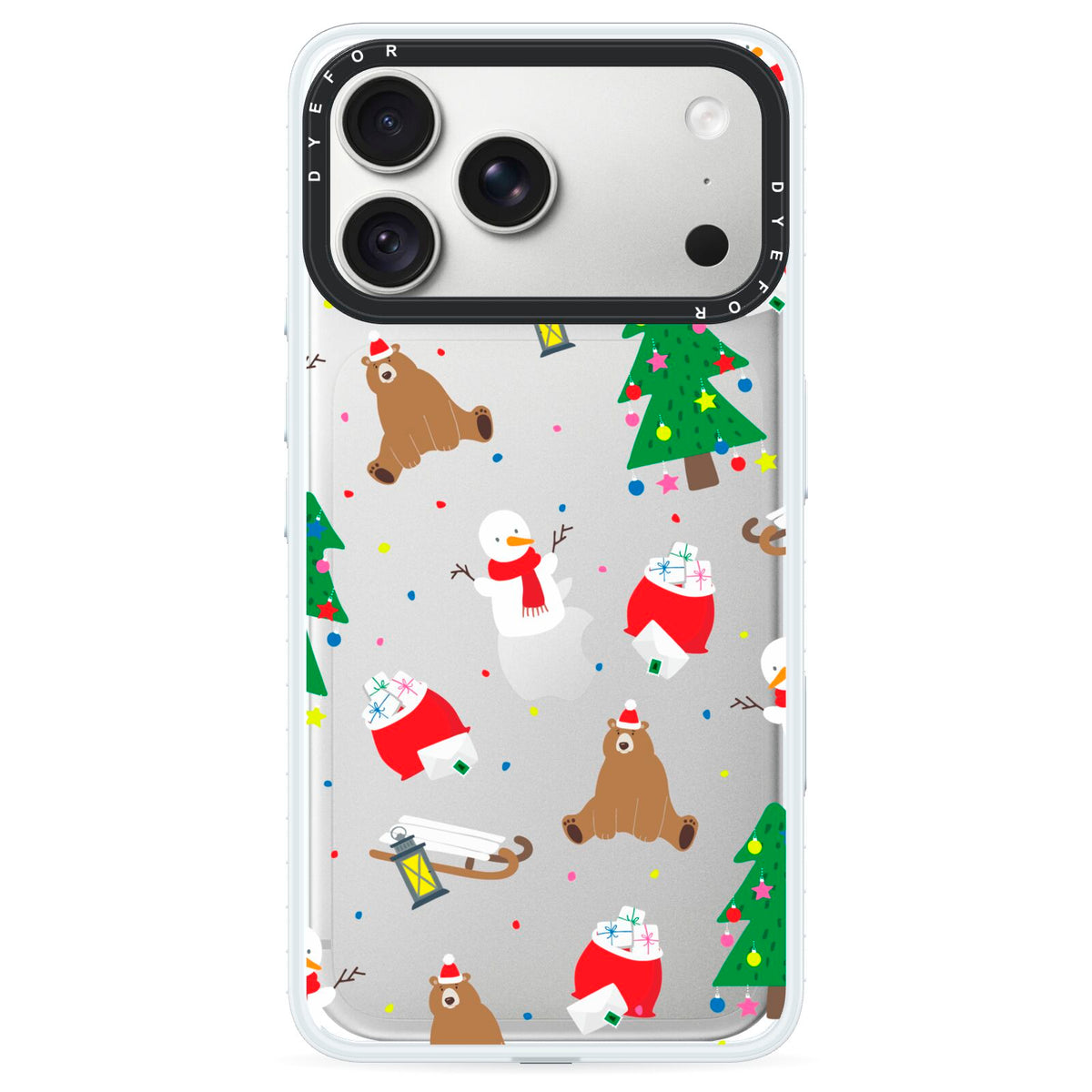 Christmas Clear iPhone 18 Pro Max Black Impact Pre order Case on Silver phone