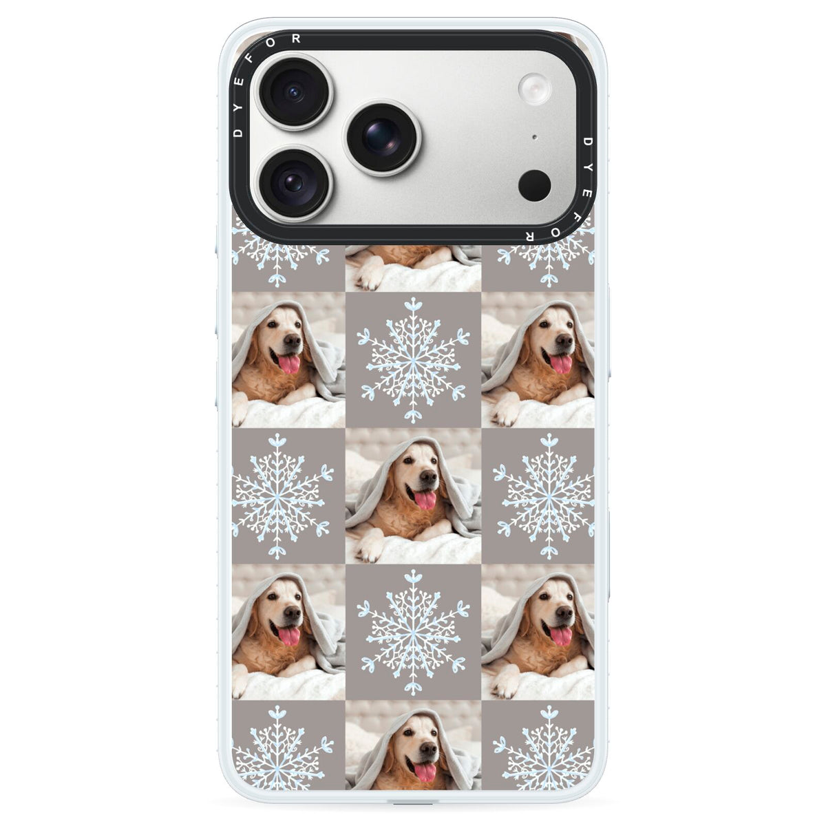 Christmas Dog Photo iPhone 18 Pro Max Black Impact Pre order Case on Silver phone