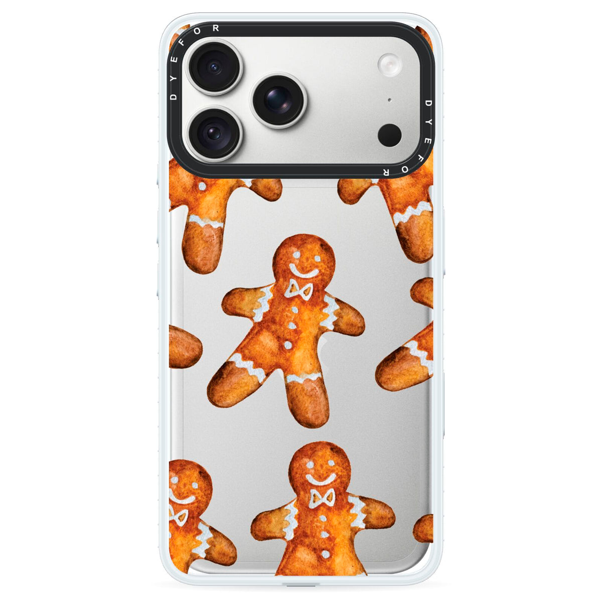 Christmas Gingerbread Man iPhone 18 Pro Max Black Impact Pre order Case on Silver phone