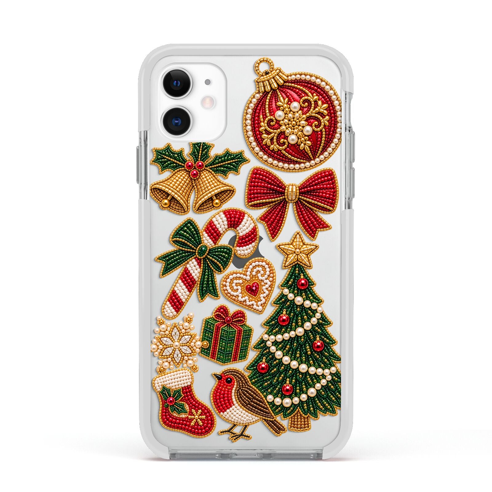 Christmas Keepsakes Charms Apple iPhone 11 in White with White Impact Case