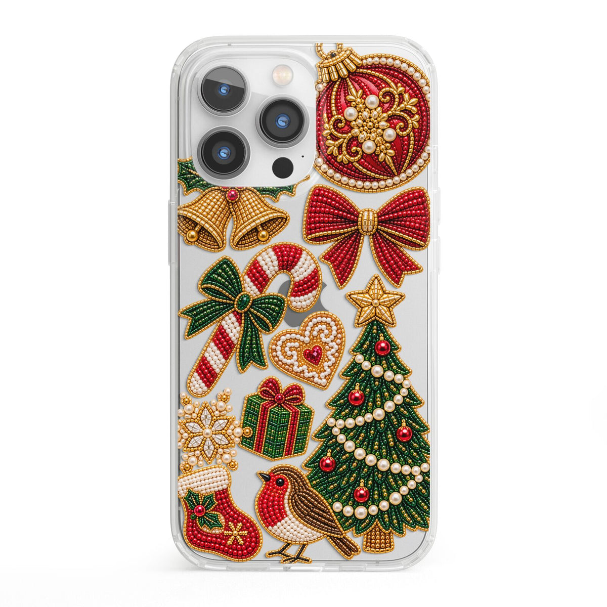 Christmas Keepsakes Charms iPhone 13 Pro Clear Bumper Case