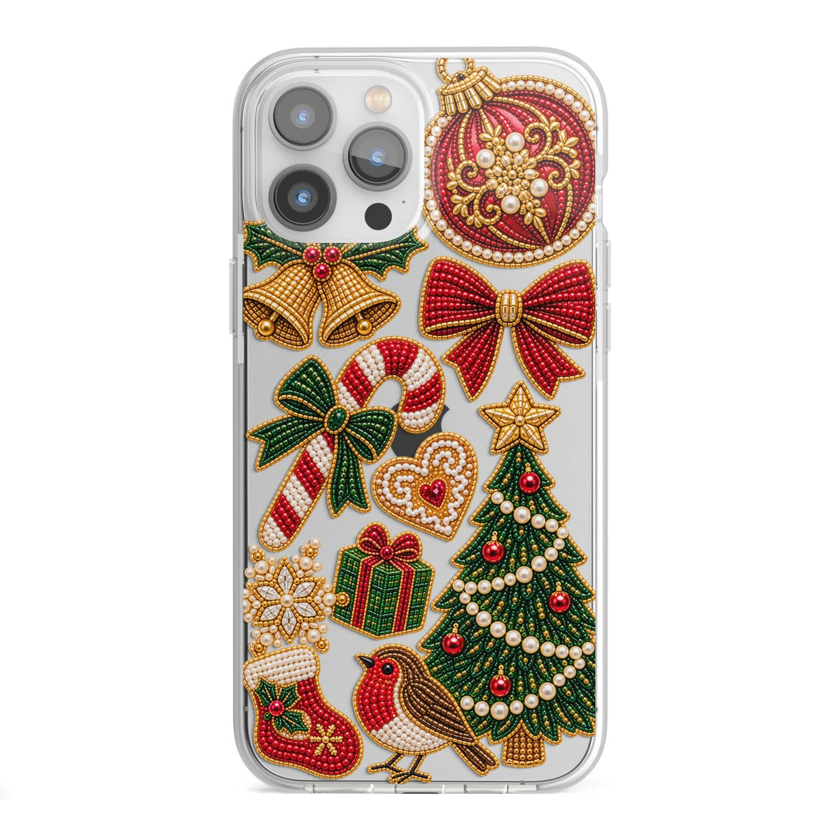 Christmas Keepsakes Charms iPhone 13 Pro Max TPU Impact Case with White Edges