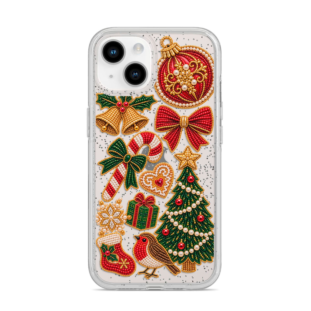 Christmas Keepsakes Charms iPhone 14 Glitter Tough Case Starlight