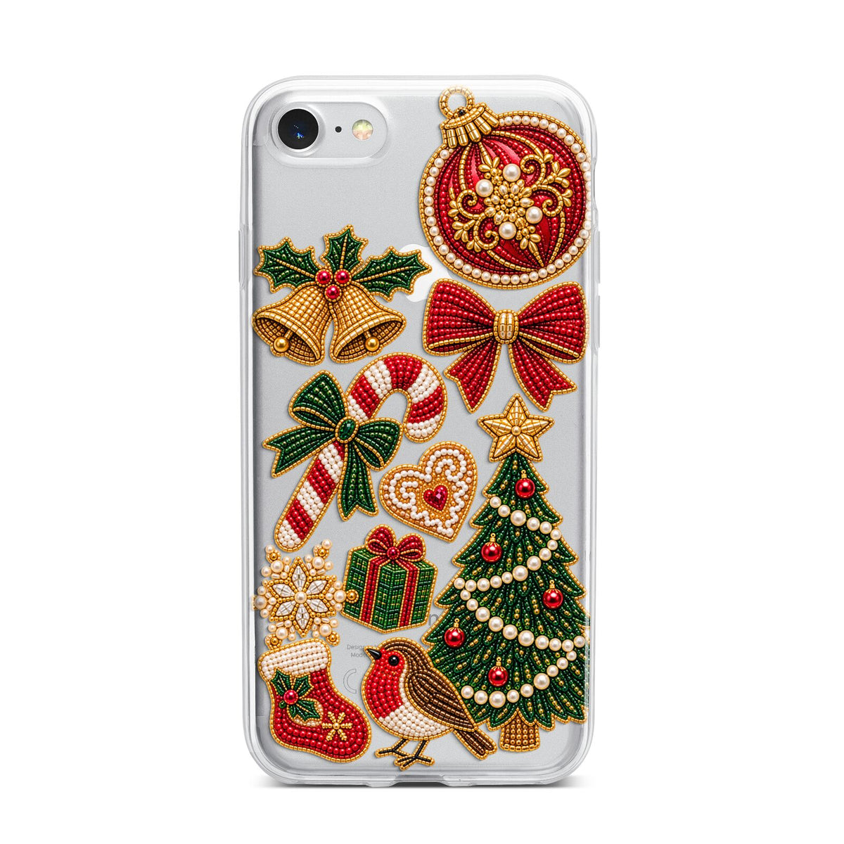 Christmas Keepsakes Charms iPhone 7 Bumper Case on Silver iPhone