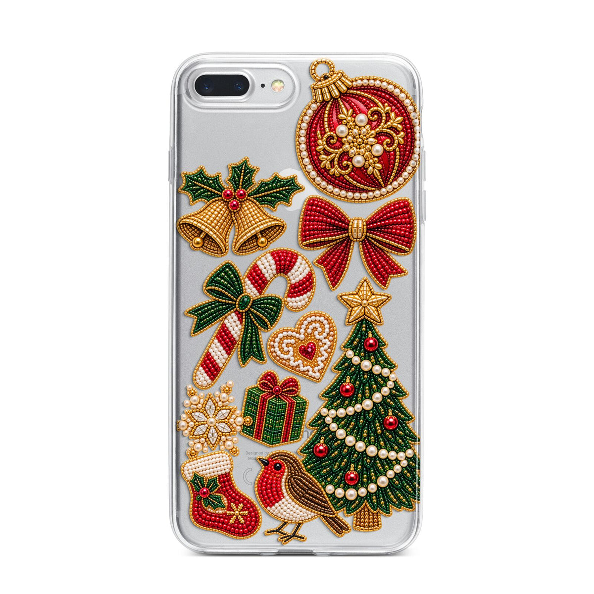 Christmas Keepsakes Charms iPhone 7 Plus Bumper Case on Silver iPhone