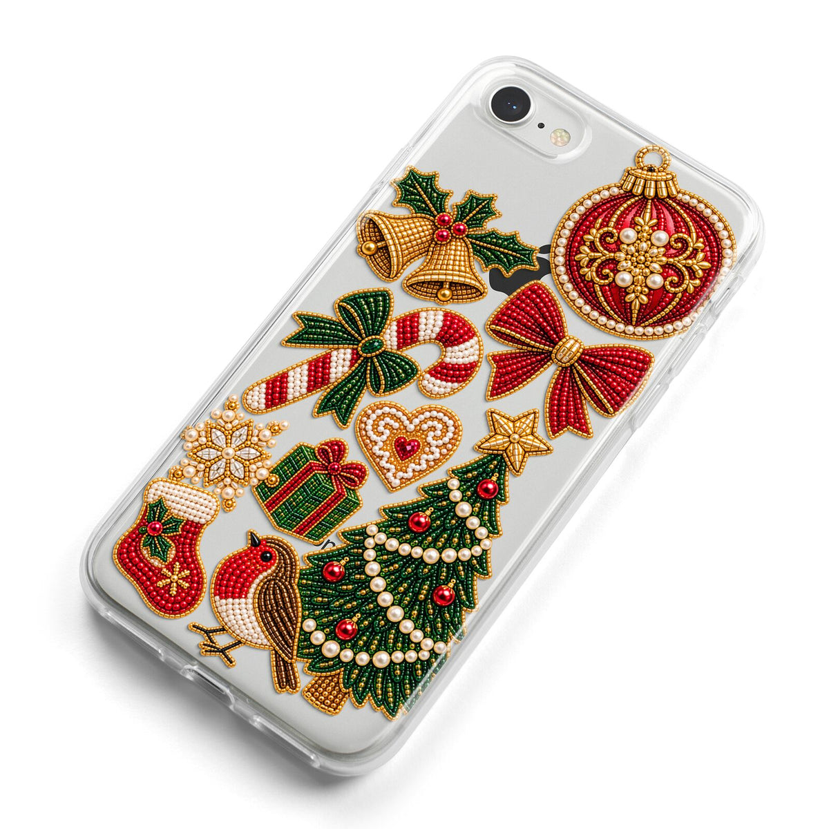 Christmas Keepsakes Charms iPhone 8 Bumper Case on Silver iPhone Alternative Image