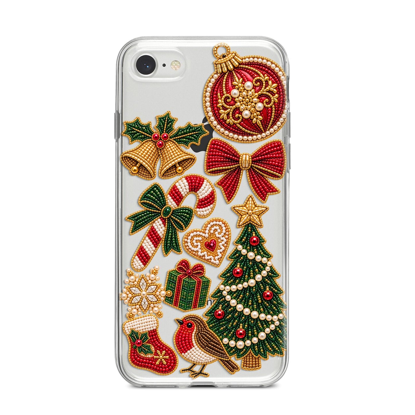 Christmas Keepsakes Charms iPhone 8 Bumper Case on Silver iPhone