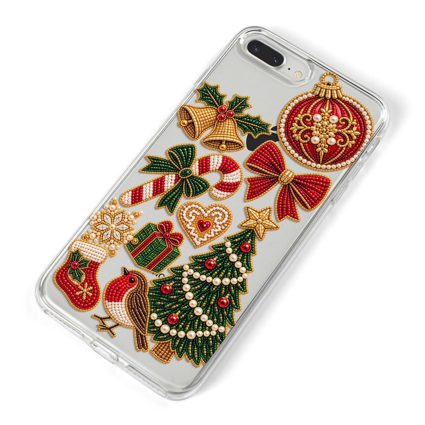 Christmas Keepsakes Charms iPhone 8 Plus Bumper Case on Silver iPhone Alternative Image