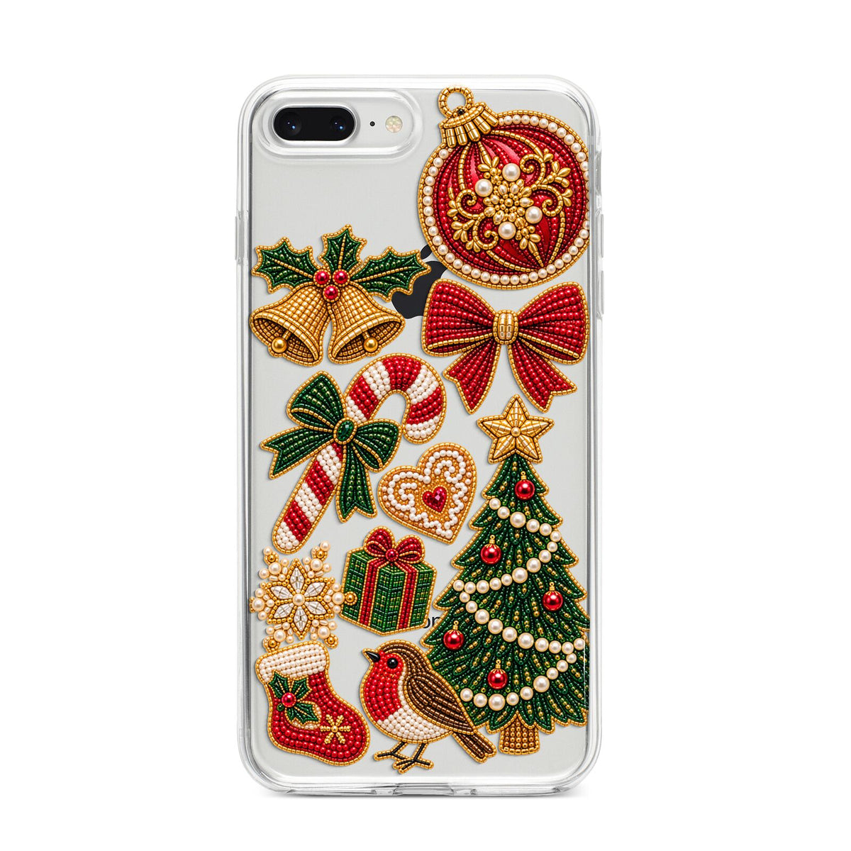 Christmas Keepsakes Charms iPhone 8 Plus Bumper Case on Silver iPhone