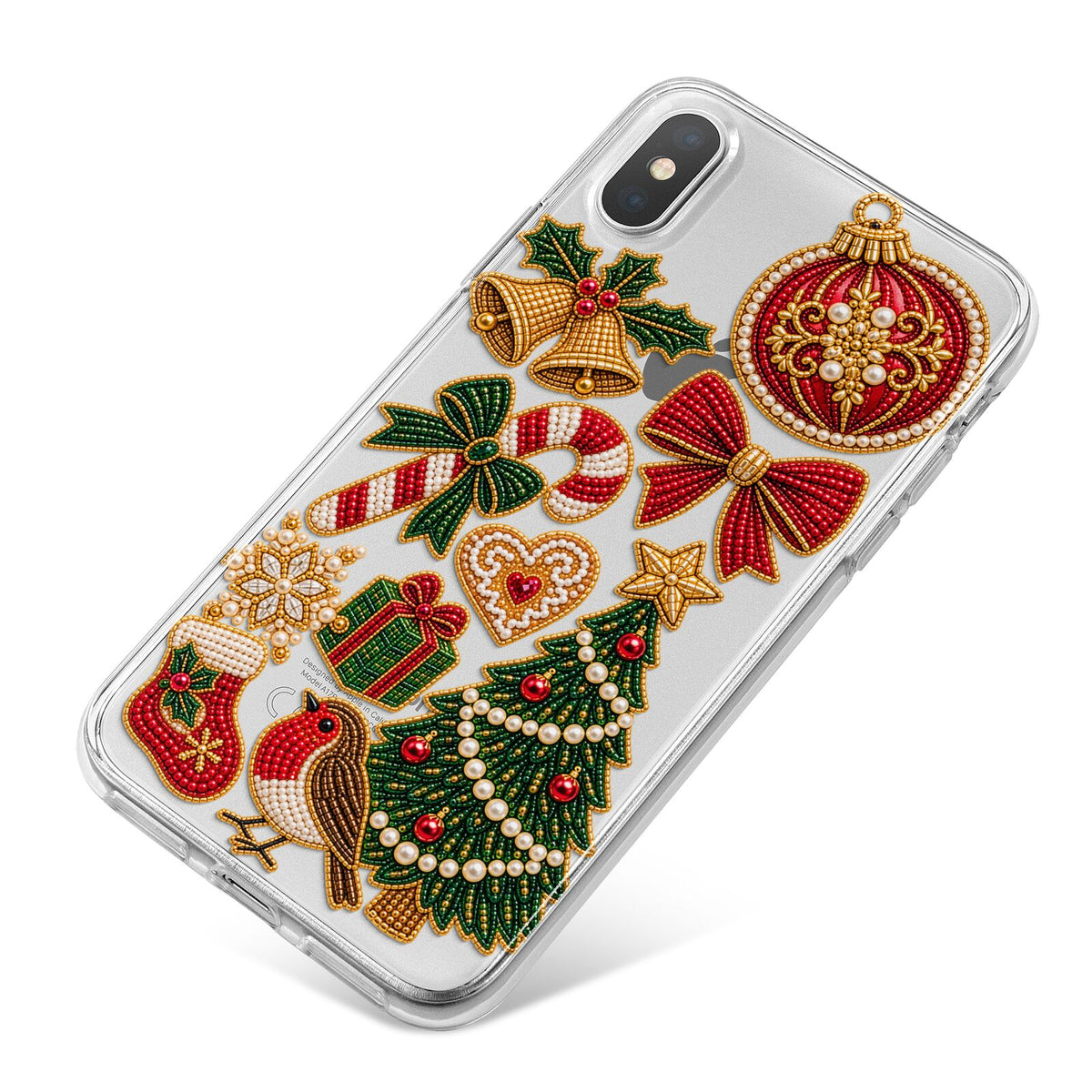 Christmas Keepsakes Charms iPhone X Bumper Case on Silver iPhone