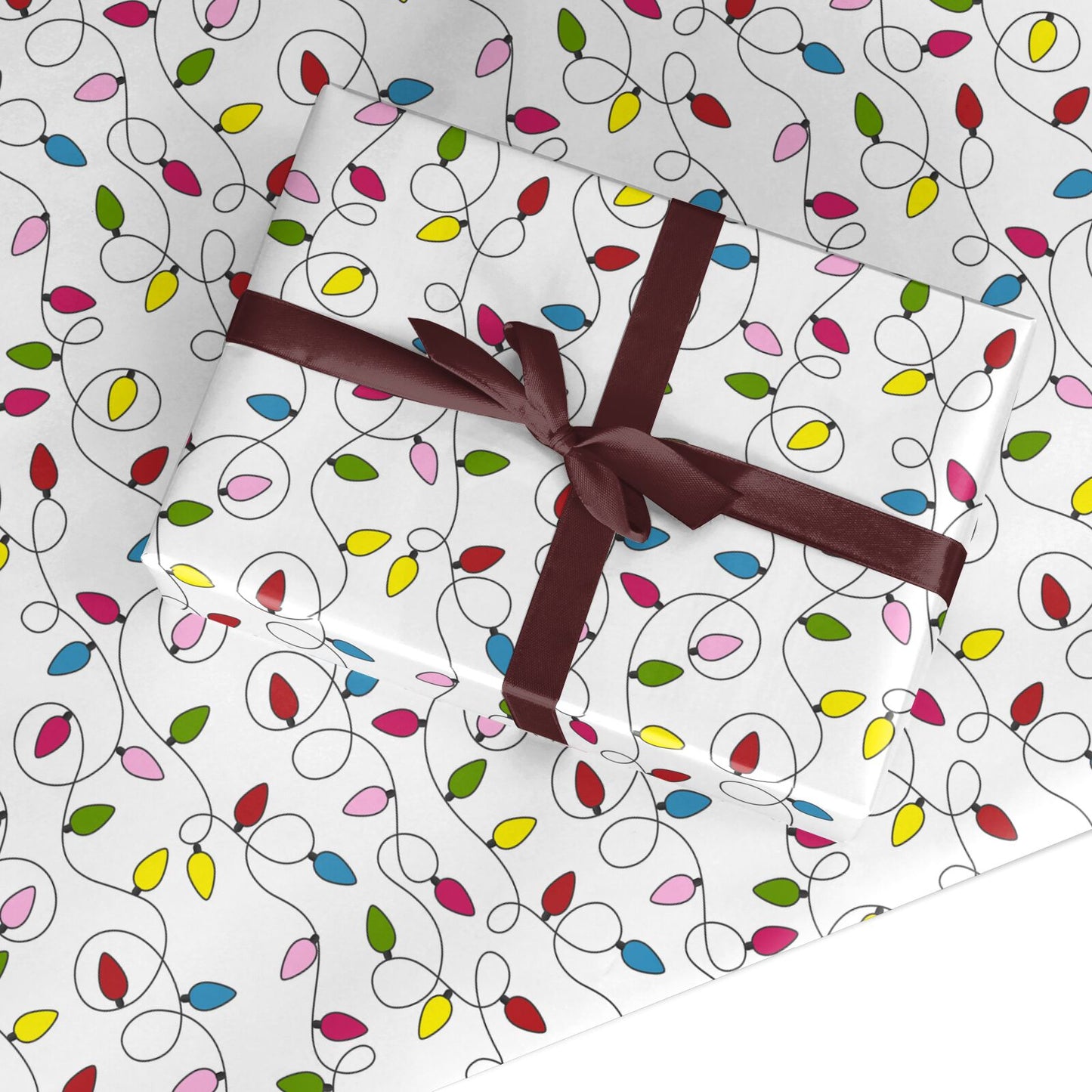 Christmas Lights Luxury Custom Wrapping Paper