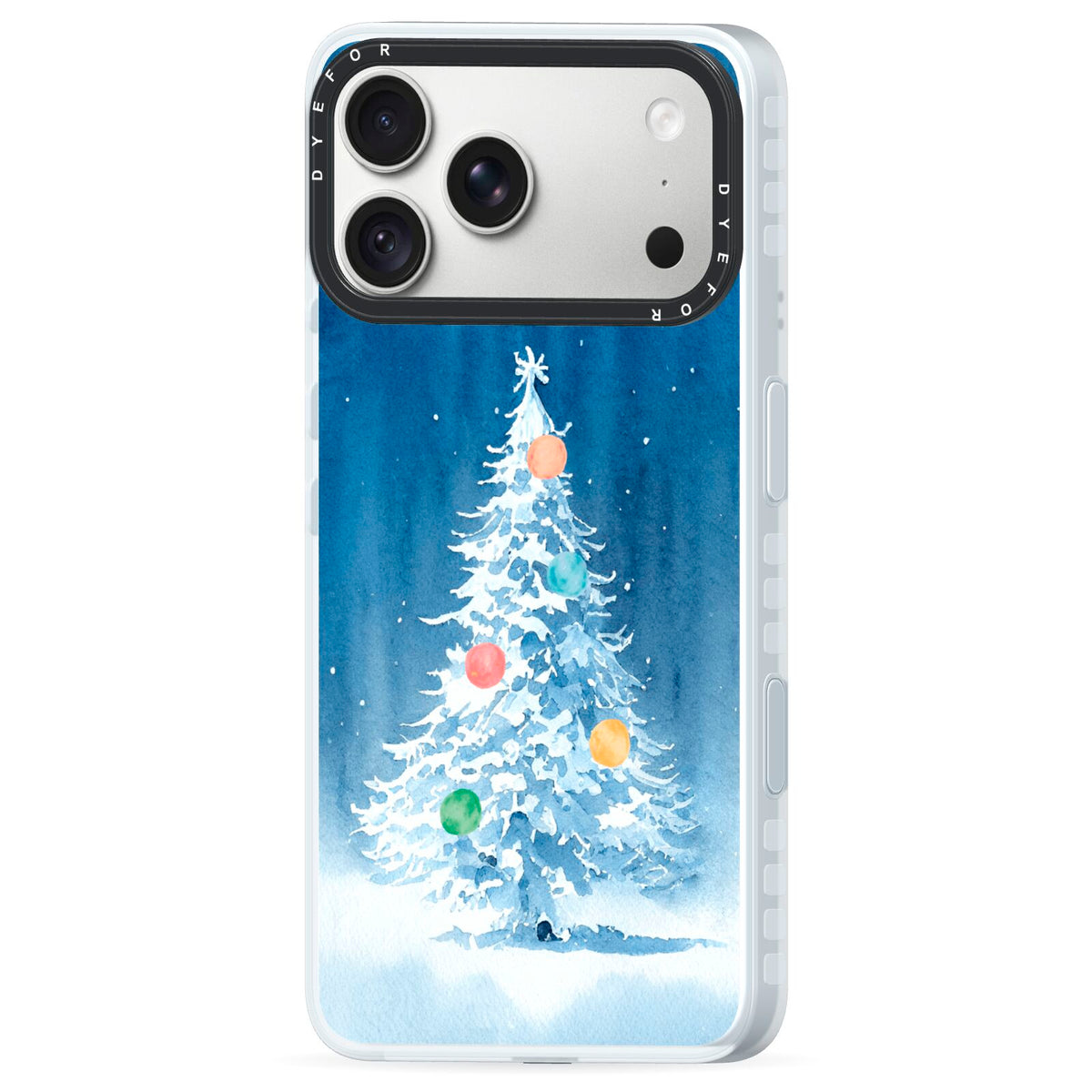 Christmas Tree iPhone 18 Pro Black Impact Pre order Case Side Angle on Silver phone