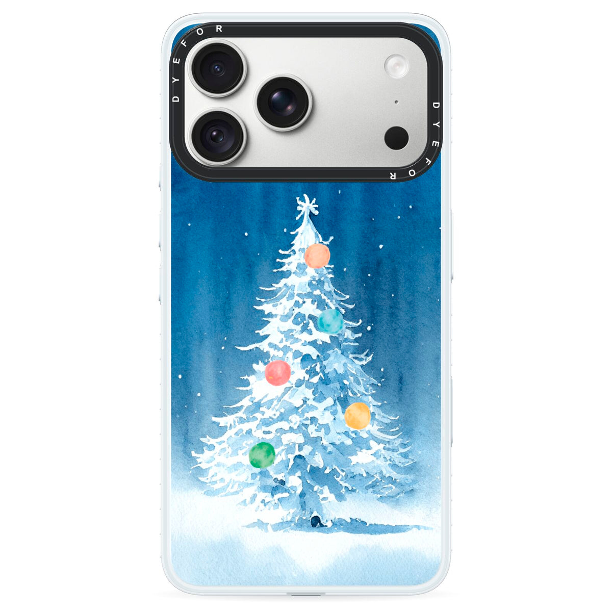Christmas Tree iPhone 18 Pro Black Impact Pre order Case on Silver phone