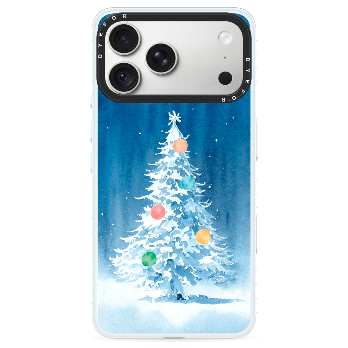 Christmas Tree iPhone 18 Pro Max Black Impact Pre order Case on Silver phone