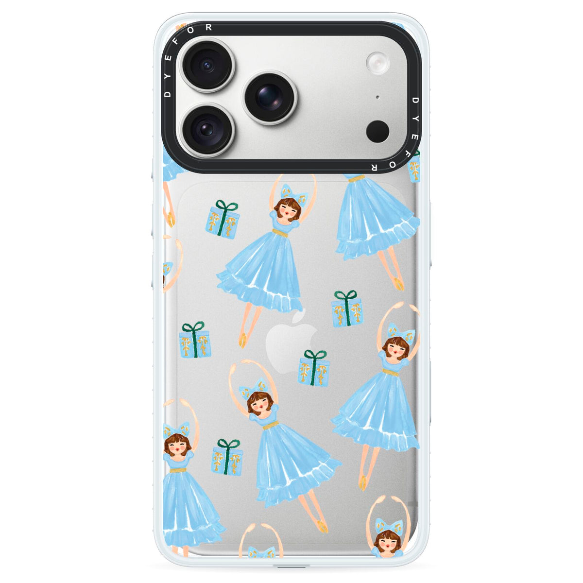Christmas ballerina present iPhone 18 Pro Black Impact Pre order Case on Silver phone