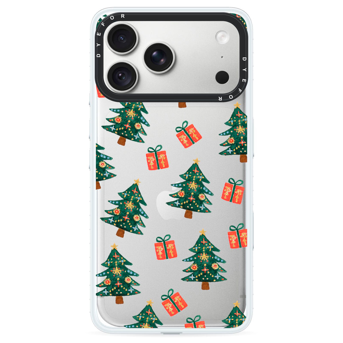 Christmas tree and presents iPhone 18 Pro Black Impact Pre order Case on Silver phone