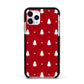 Classic Red Christmas Trees Apple iPhone 11 Pro in Silver with Black Impact Case