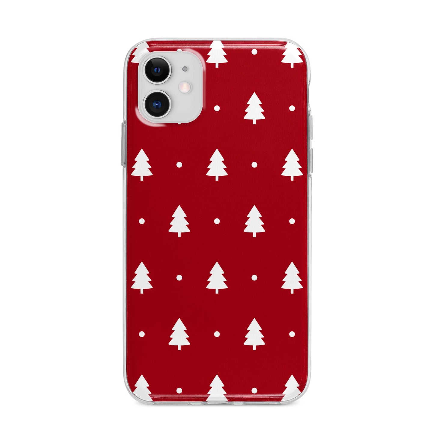 Classic Red Christmas Trees Apple iPhone 11 in White with Bumper Case