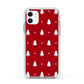 Classic Red Christmas Trees Apple iPhone 11 in White with White Impact Case