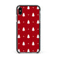 Classic Red Christmas Trees Apple iPhone Xs Max Impact Case Black Edge on Black Phone