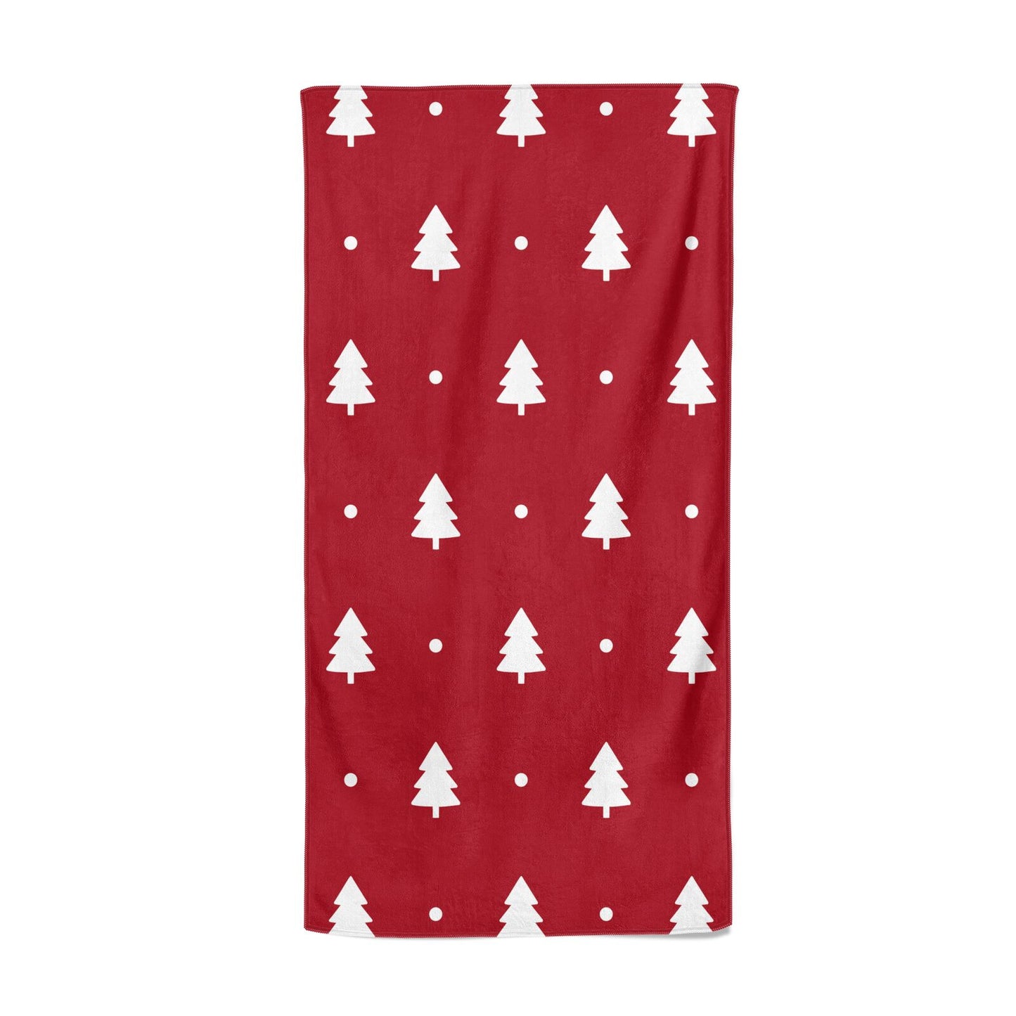 Classic Red Christmas Trees Beach Towel