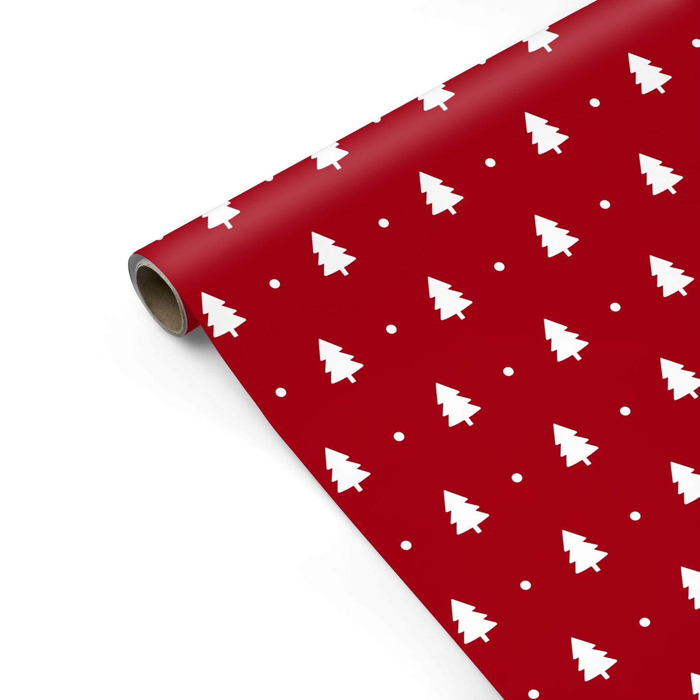 Classic Red Christmas Trees Personalised Gift Wrap