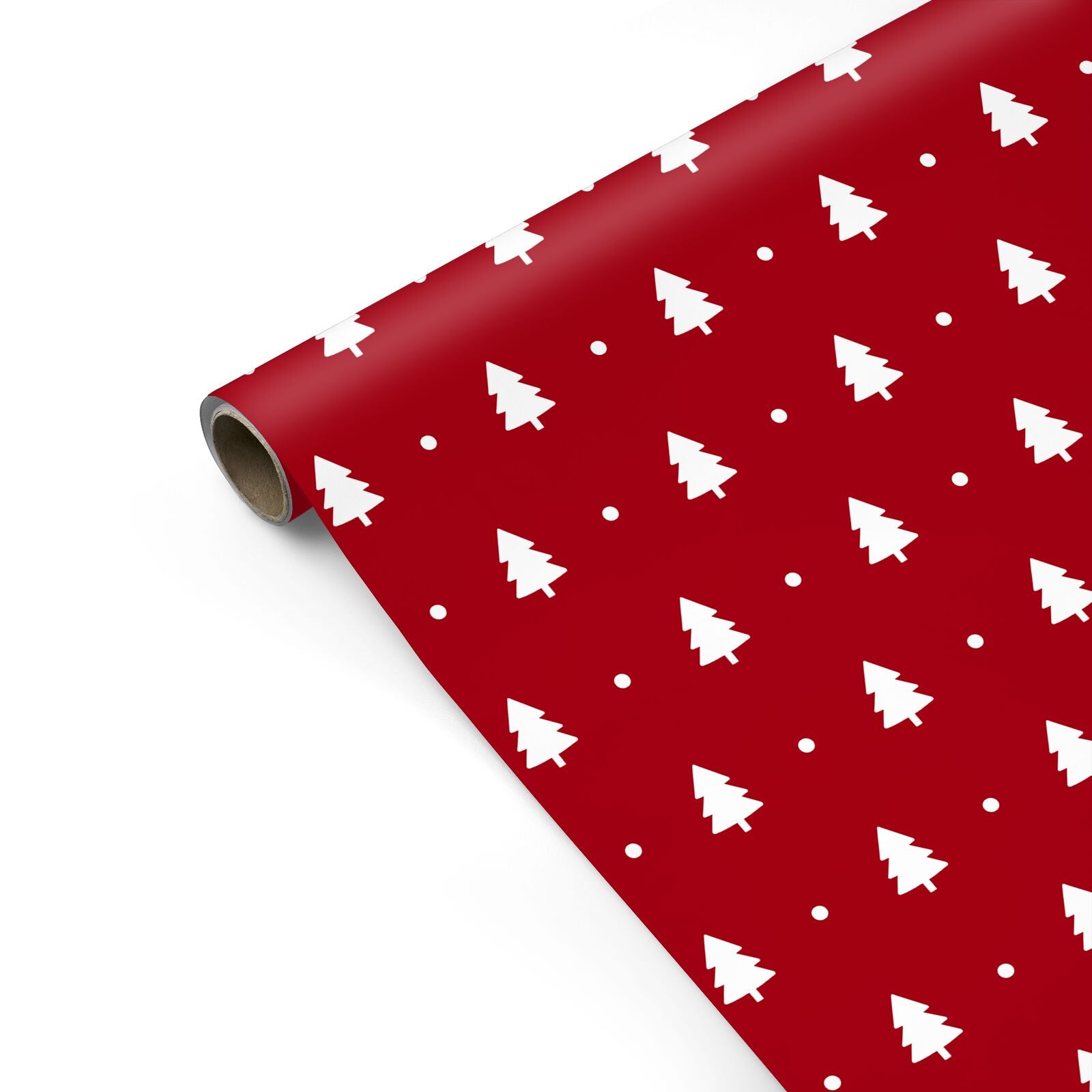Classic Red Christmas Trees Personalised Gift Wrap