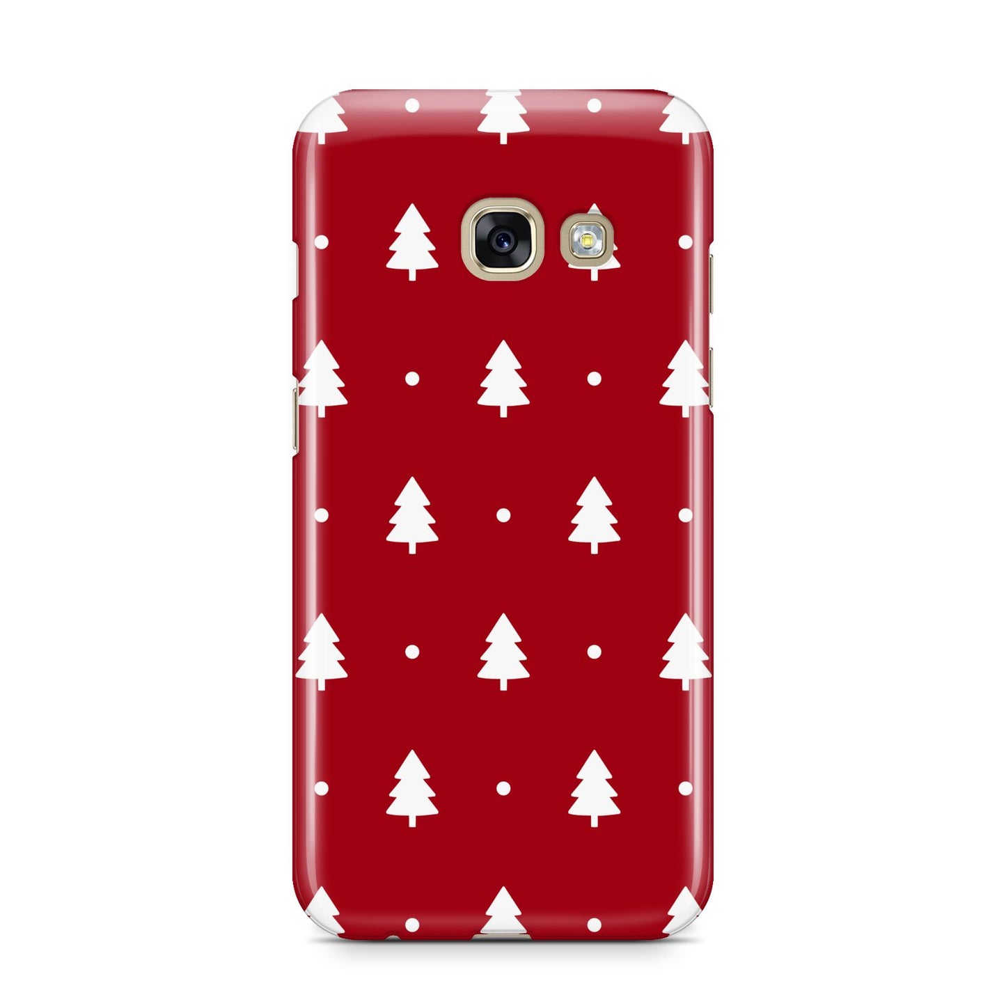 Classic Red Christmas Trees Samsung Galaxy A3 2017 Case on gold phone