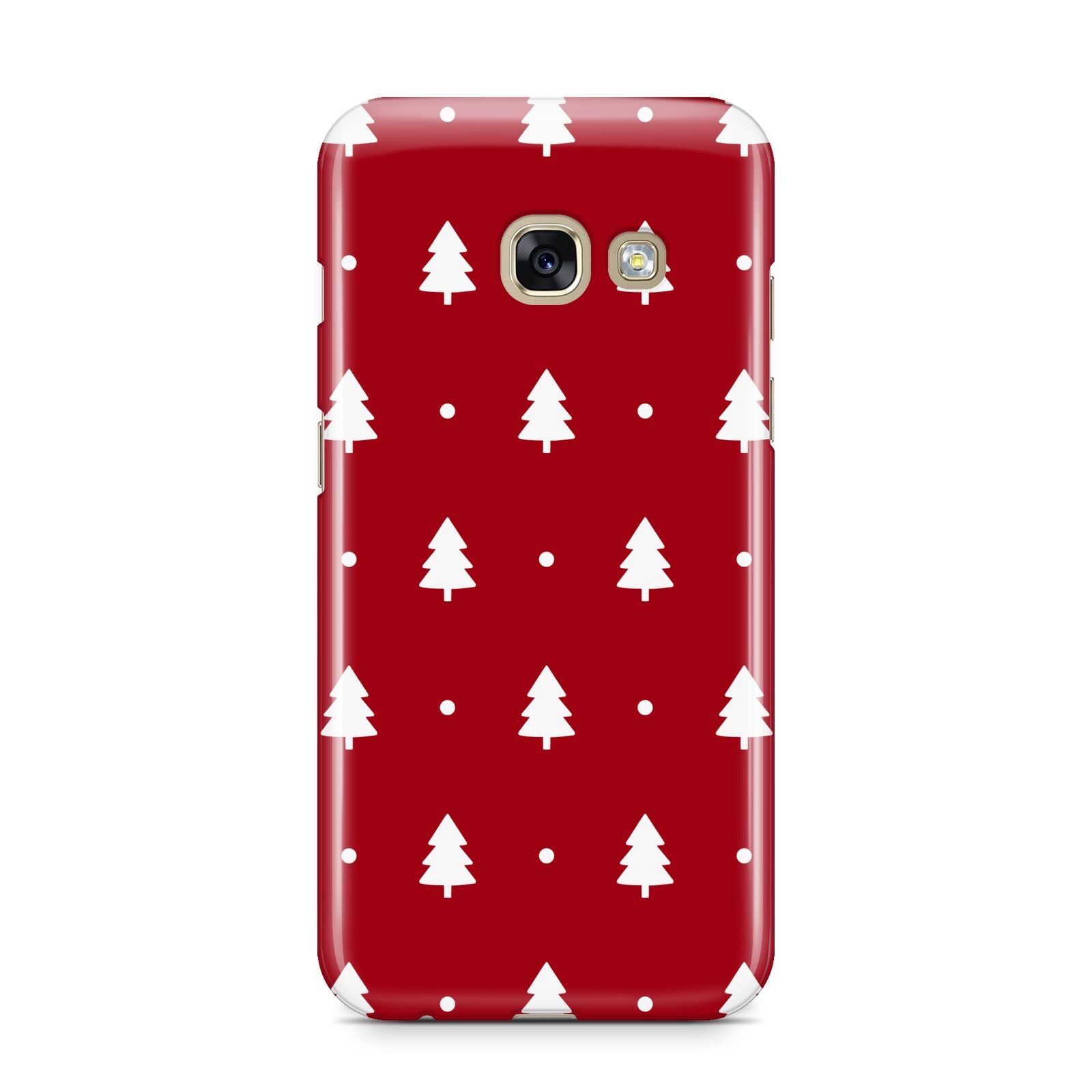Classic Red Christmas Trees Samsung Galaxy A3 2017 Case on gold phone