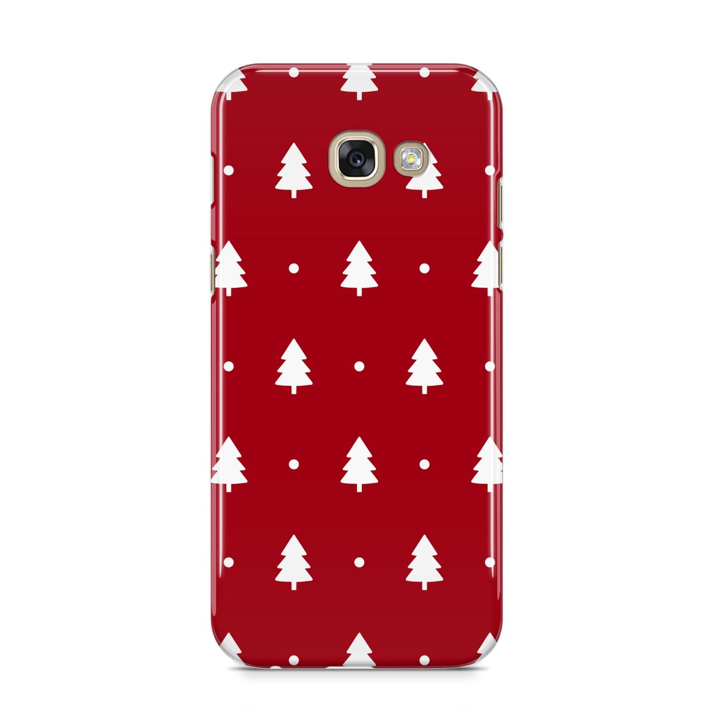 Classic Red Christmas Trees Samsung Galaxy A5 2017 Case on gold phone