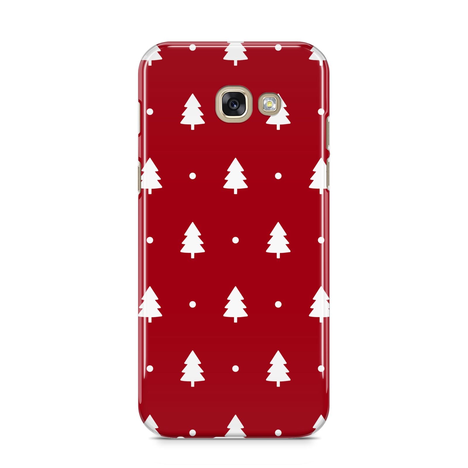 Classic Red Christmas Trees Samsung Galaxy A5 2017 Case on gold phone