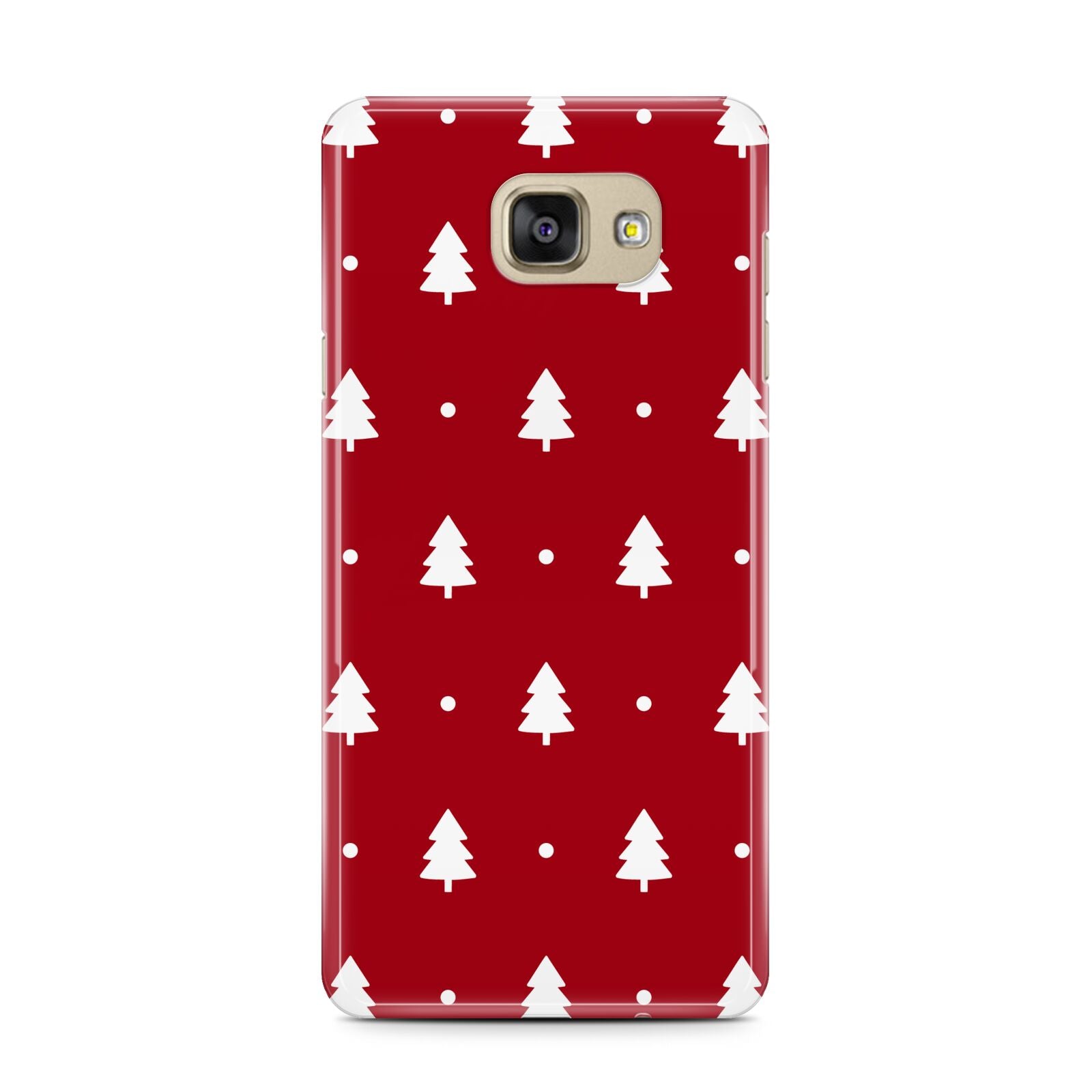 Classic Red Christmas Trees Samsung Galaxy A7 2016 Case on gold phone
