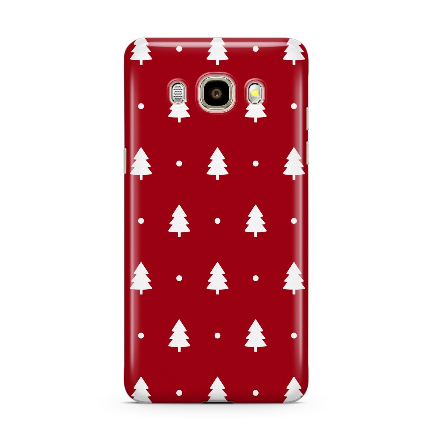 Classic Red Christmas Trees Samsung Galaxy J7 2016 Case on gold phone