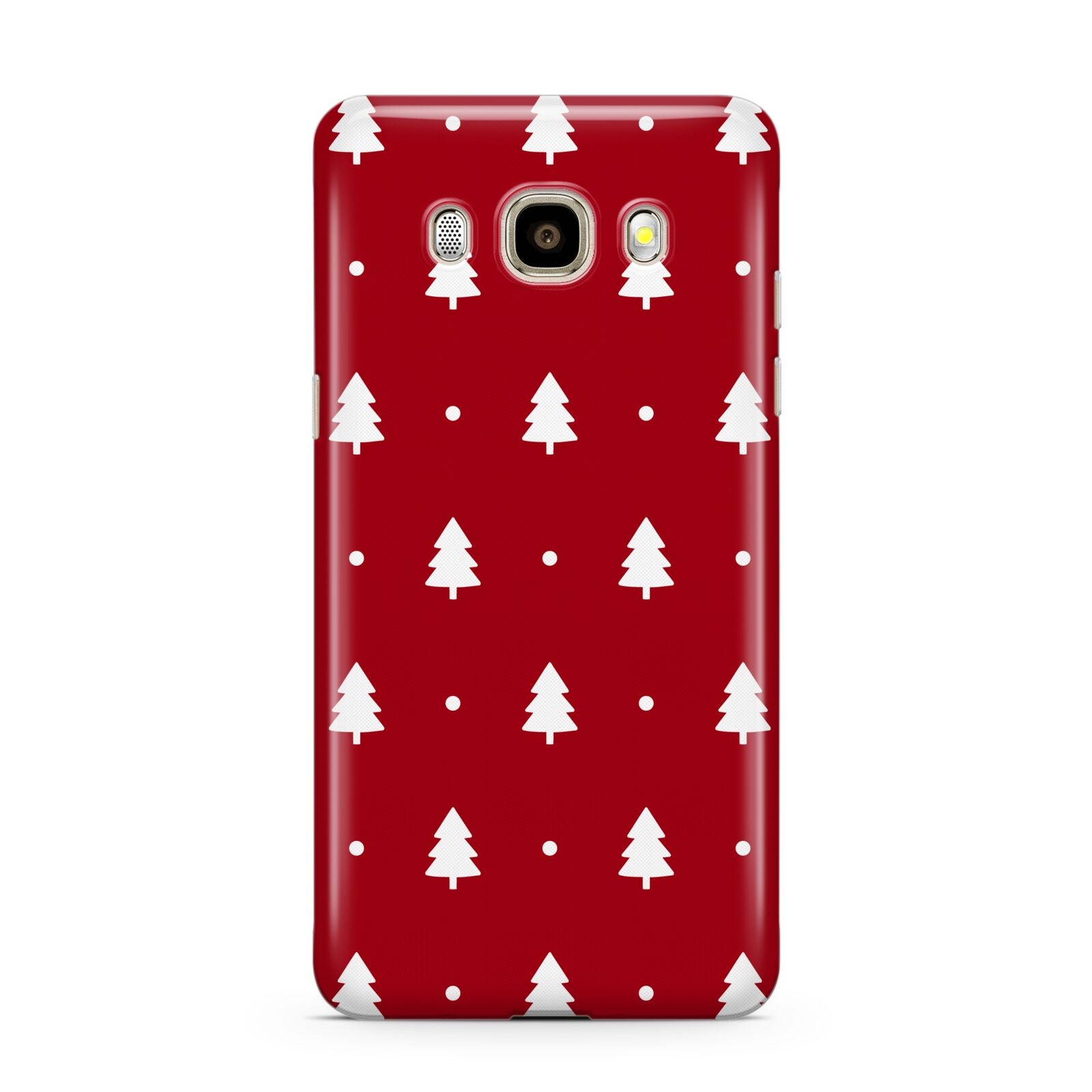 Classic Red Christmas Trees Samsung Galaxy J7 2016 Case on gold phone