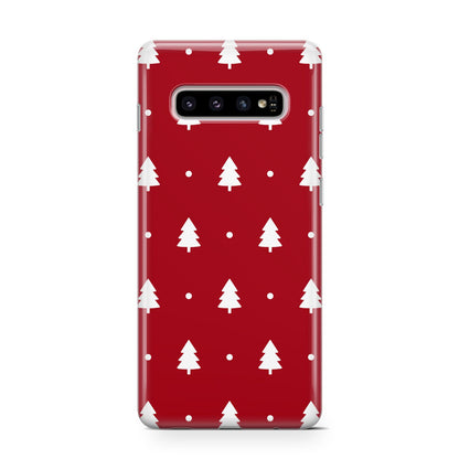 Classic Red Christmas Trees Samsung Galaxy S10 Case