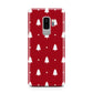 Classic Red Christmas Trees Samsung Galaxy S9 Plus Case on Silver phone