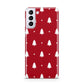 Classic Red Christmas Trees Samsung S21 Plus Phone Case